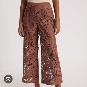 Brown Laser Cut Pants / Express